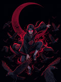 Cuadro Metálico Naruto: Itachi Luna de Sangre (Edición Neón)
